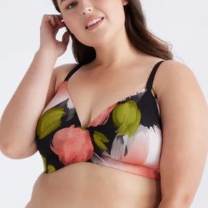 Knix WingWoman Contour Wireless Bra in Flora Splendor Plus Size 8+ 42E, 40F, 42F